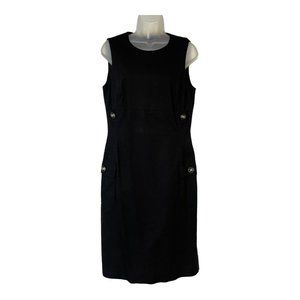 PER SE Designer Black Career Focused Sheath Dress - Size 8
